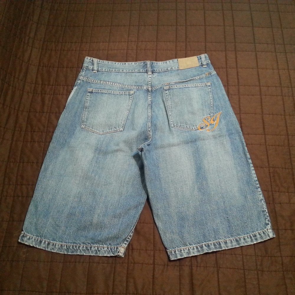Vintage Y2K Sean John denim jean shorts Skater Baggy Streetwear Men's 36 - Picture 2 of 8